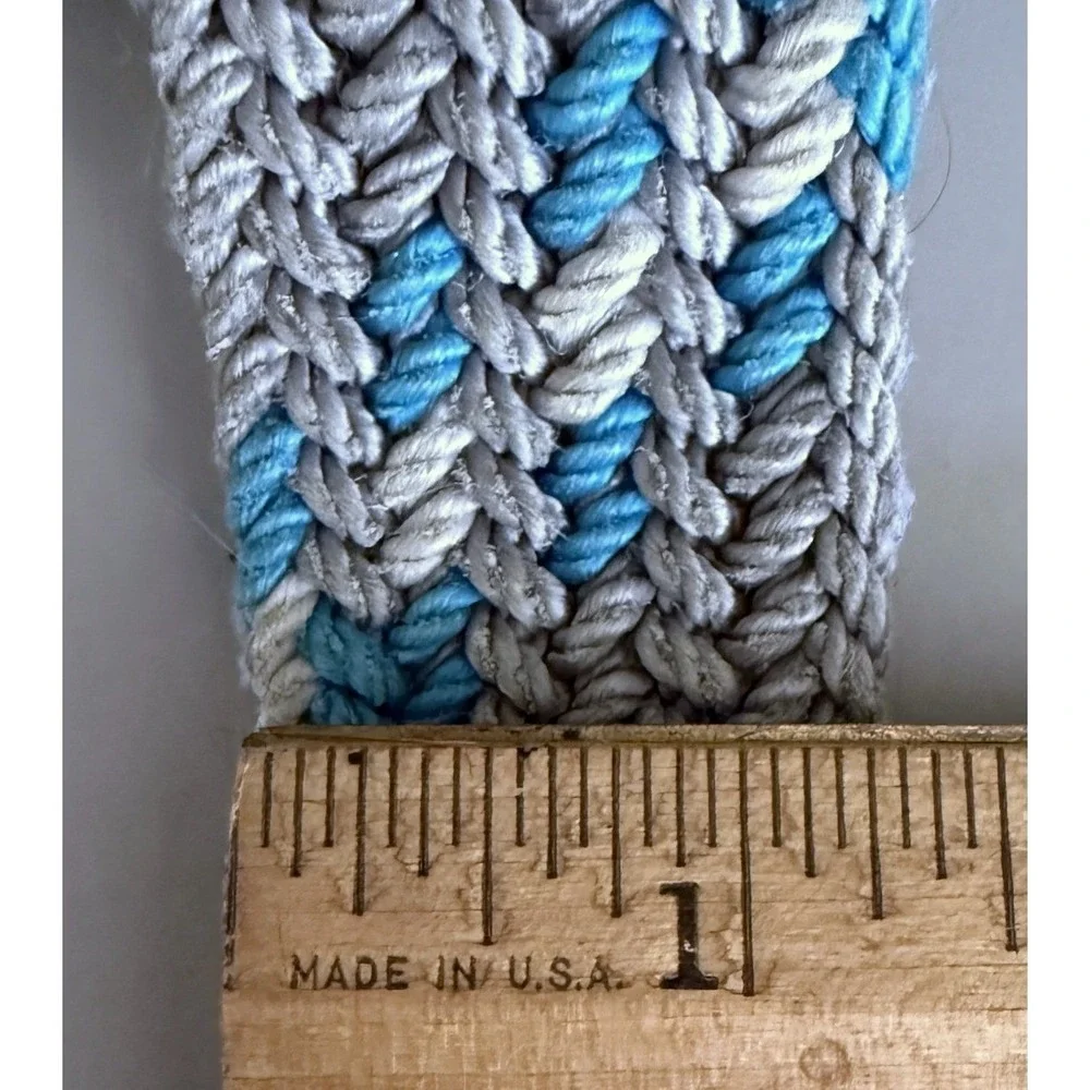 Vintage Western Roper Belt Turquoise Gray Cream Woven Cord 38